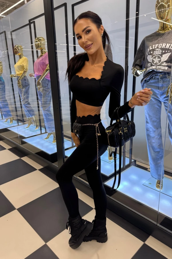 Komplet top+ legginsy WERONA czarny 89