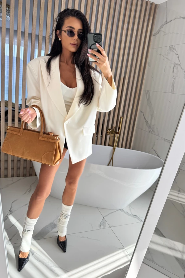 Marynarka na jeden guzik SOFIA kremowa 69