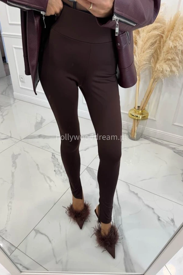 Legginsy z wysokim stanem czekoladowe Amerlo 185