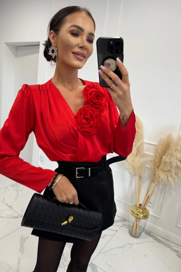 Czarne spódnico - spodenki na zakładkę z paskiem Ariya 09