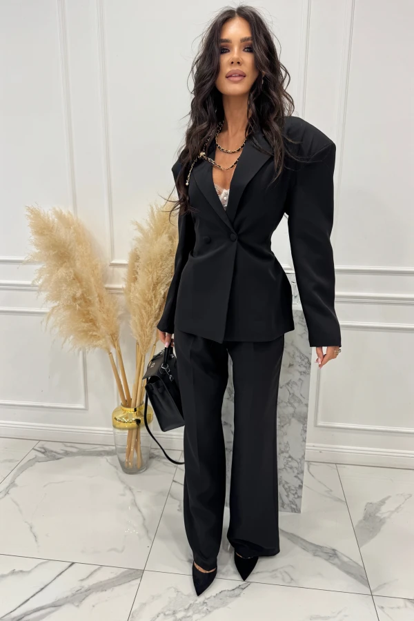 Czarne spodnie eleganckie w kant VIVIAN 17