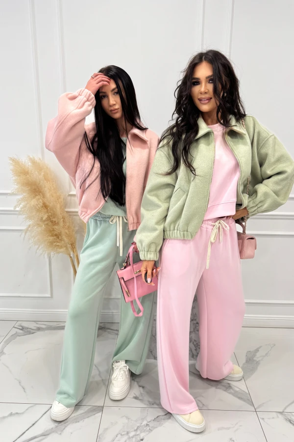 Różowa kurtka krótka typu bomber z wełną URBAN 52