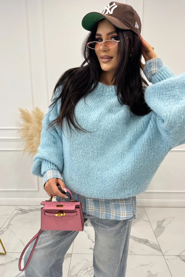 Błękitny sweter oversize Henry 52